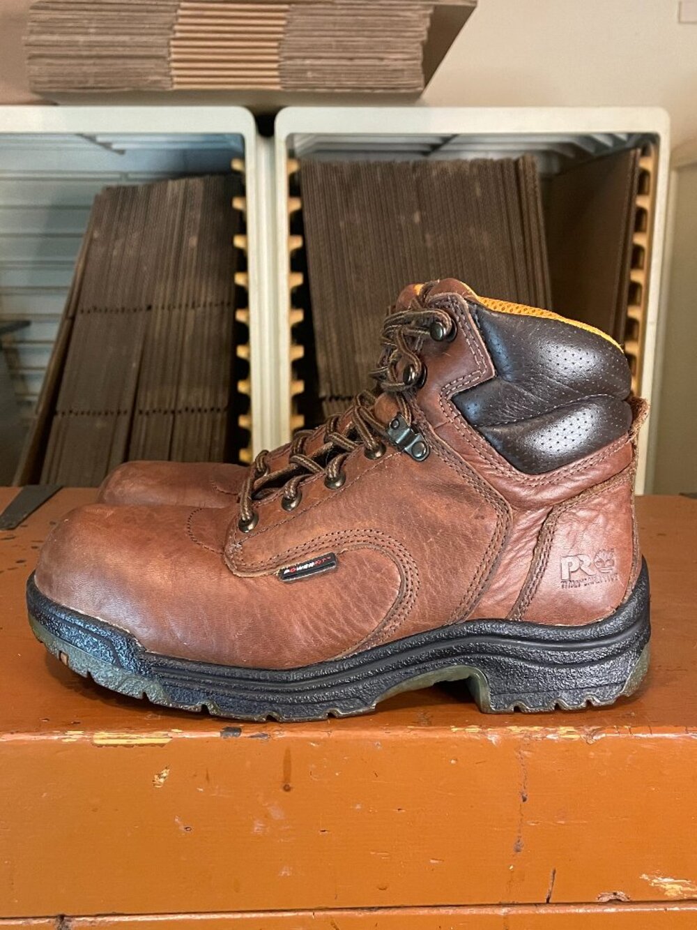 TIMBERLAND PRO 26388 Women's Size 8 M Brown Leather Alloy Toe Work Boots